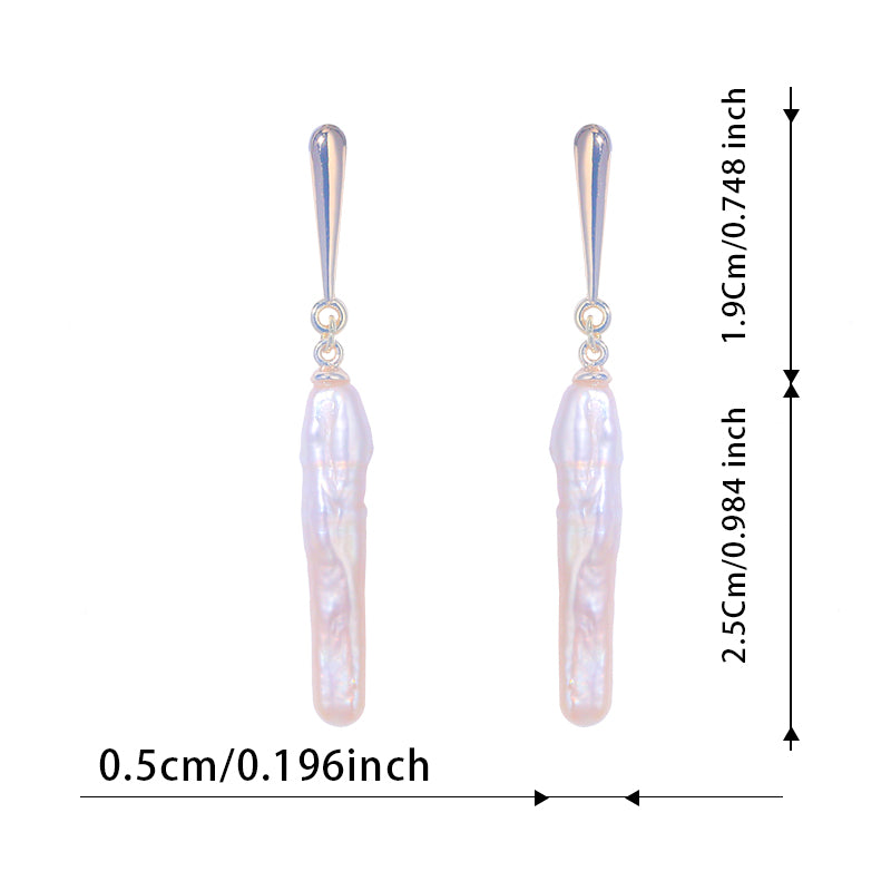 Top Fashion Europe and the United States Fresh Water Pearl Long Tassel Earrings Pearl High-grade Fashion Elegant Earrings