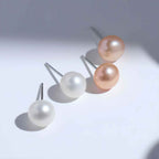 Hot selling natural freshwater pearl earring set, with three pairs of white, pink, and black pearl earrings for women's jewelry