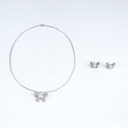 Natural freshwater white pearl butterfly pendant earring set, fashionable pearl set suitable for women