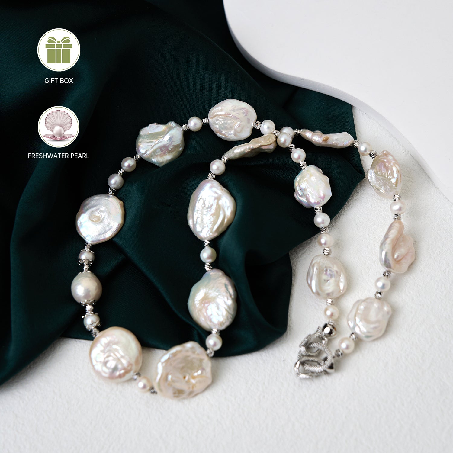 Natural freshwater pearl necklace wholesale High quality Baroque shaped pearl choker