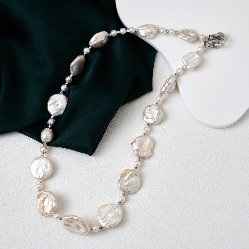Natural freshwater pearl necklace wholesale High quality Baroque shaped pearl choker