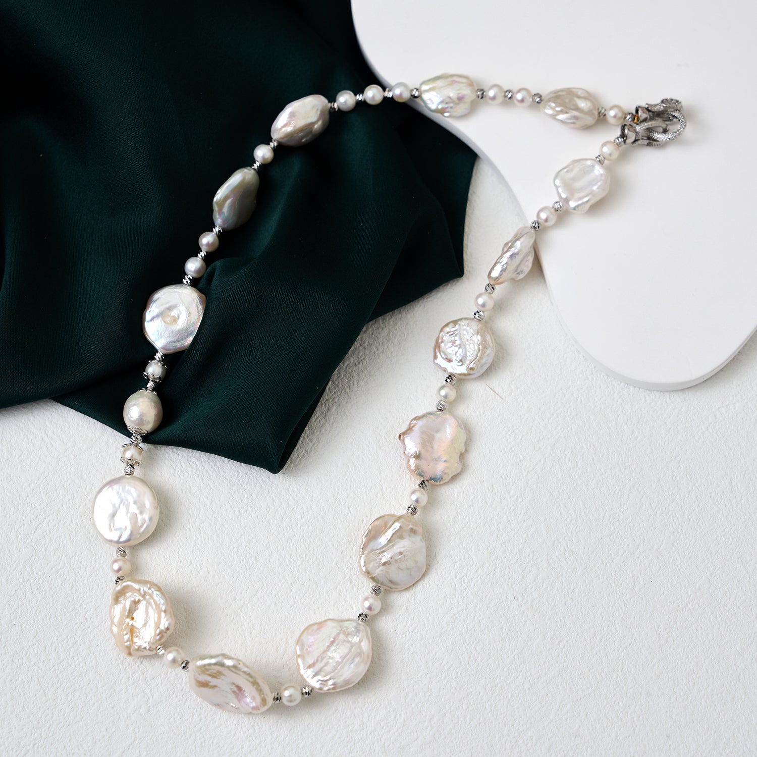 Natural freshwater pearl necklace wholesale High quality Baroque shaped pearl choker