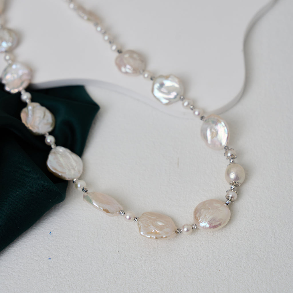 Natural freshwater pearl necklace wholesale High quality Baroque shaped pearl choker