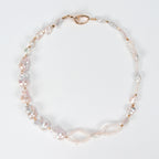 Fashion Natural Freshwater White Baroque Pearl Necklace, High-quality handmade double-layer necklace for women