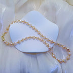 Natural freshwater champagne Baroque pearl necklace, fashionable and exquisite pearl necklace for women