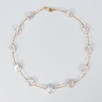 Panic Buying Natural Freshwater White large-sized petal-shaped Baroque Pearl Necklace High-end pearl necklace for women