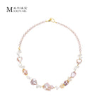 Recommend Natural freshwater white, pink, purple, various irregular Baroque pearl full bead necklaces suitable for women