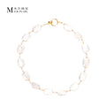 Good Quality Natural freshwater white square Baroque pearl necklace, fashionable and high-end necklace suitable for women
