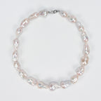 Good Quality Natural Freshwater white Irregular large Baroque Pearl bead Necklace, High-end pearl necklace for Women's jewelry