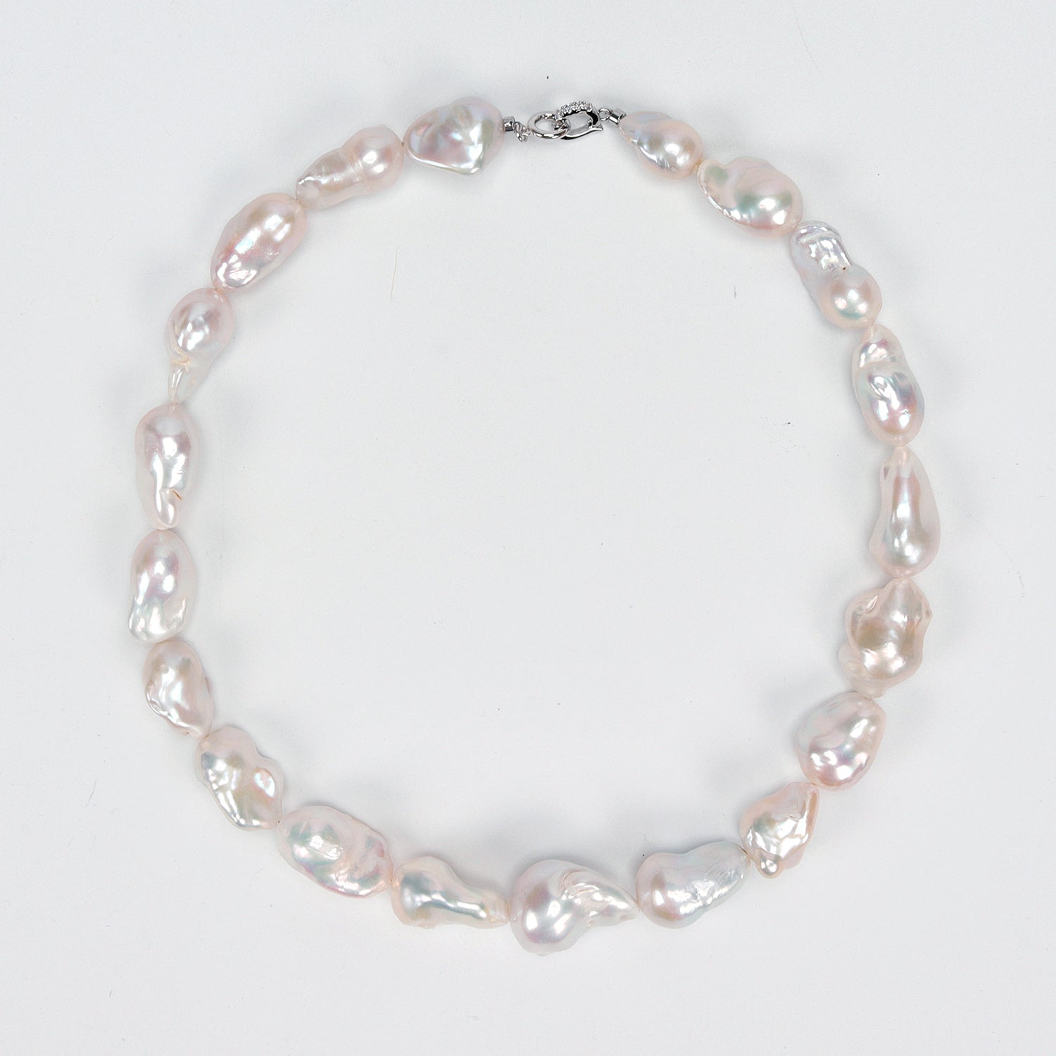 Good Quality Natural Freshwater white Irregular large Baroque Pearl bead Necklace, High-end pearl necklace for Women's jewelry