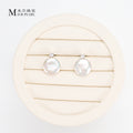 Good Quality Natural freshwater white button Baroque pearl earrings, S925 sterling silver queen earrings suitable for women