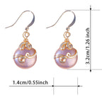 Natural freshwater purple button-shaped baroque pearl earrings, 14K gold-plated hand-wound fashionable and high-end earrings