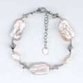 2026 Luxury Freshwater Baroque Shape Bracelet for Women White Pearl Beaded with Special Buckle Design Niche Jewelry Wholesale