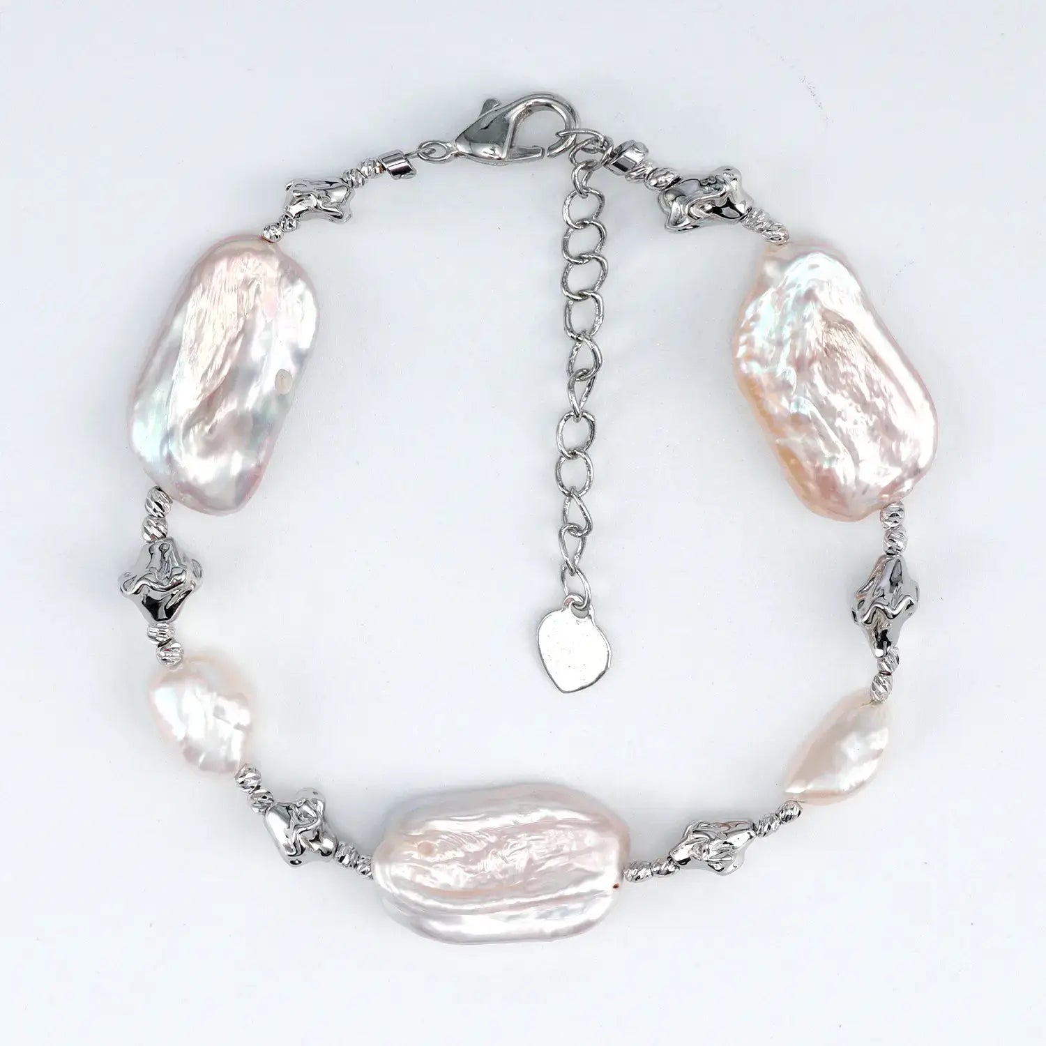 2026 Luxury Freshwater Baroque Shape Bracelet for Women White Pearl Beaded with Special Buckle Design Niche Jewelry Wholesale