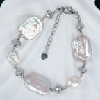 2026 Luxury Freshwater Baroque Shape Bracelet for Women White Pearl Beaded with Special Buckle Design Niche Jewelry Wholesale