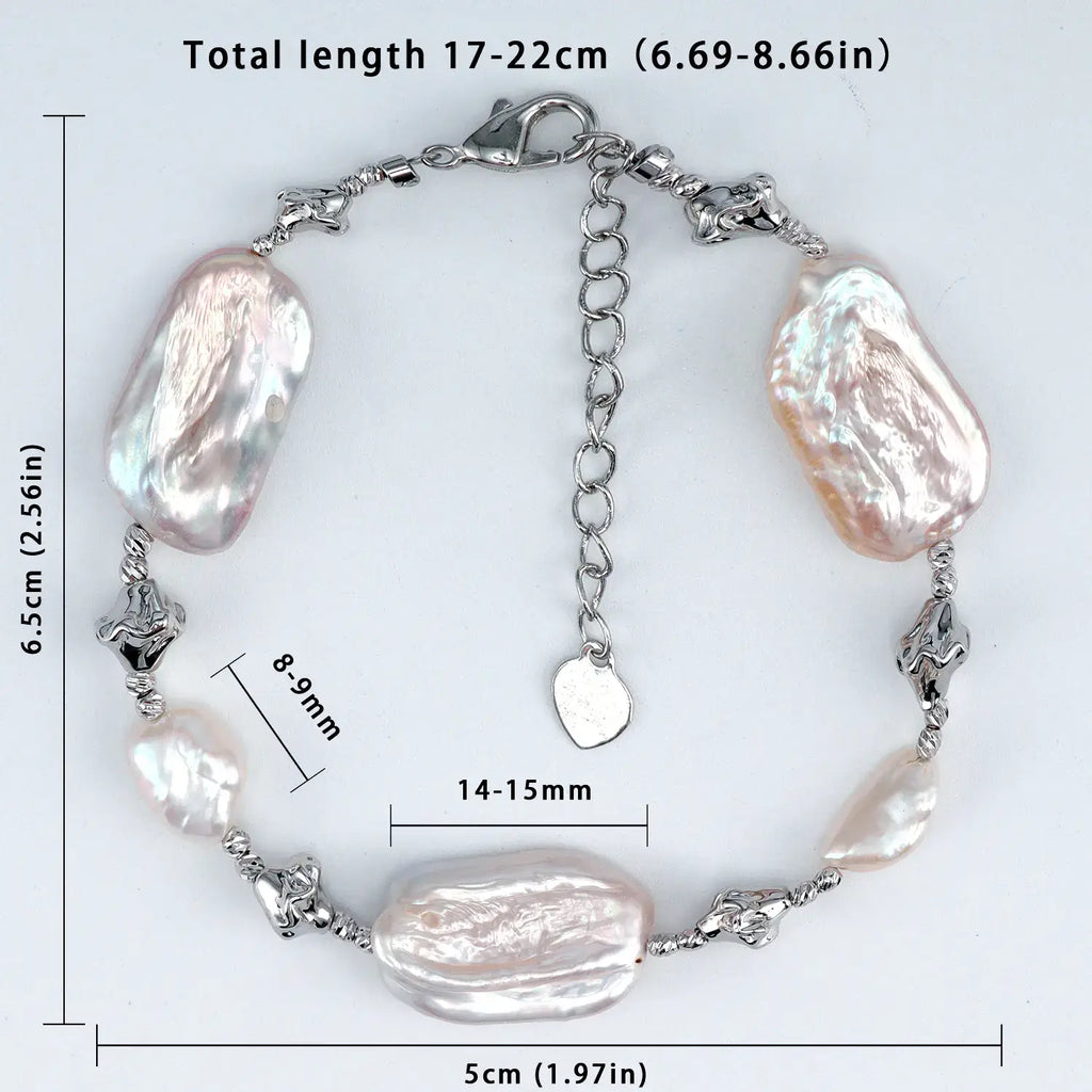 2026 Luxury Freshwater Baroque Shape Bracelet for Women White Pearl Beaded with Special Buckle Design Niche Jewelry Wholesale