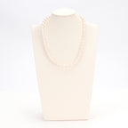 Real Natural freshwater white oval pearl full bead necklace, S925 extended chain versatile and fashionable for women