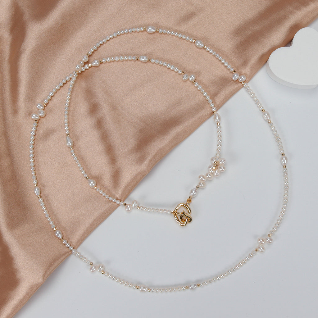 Recommend Natural Freshwater White Pearl Necklace Sweater chain, Fashionable long sweater chain for women