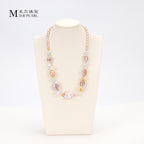 Recommend Natural freshwater white, pink, purple, various irregular Baroque pearl full bead necklaces suitable for women