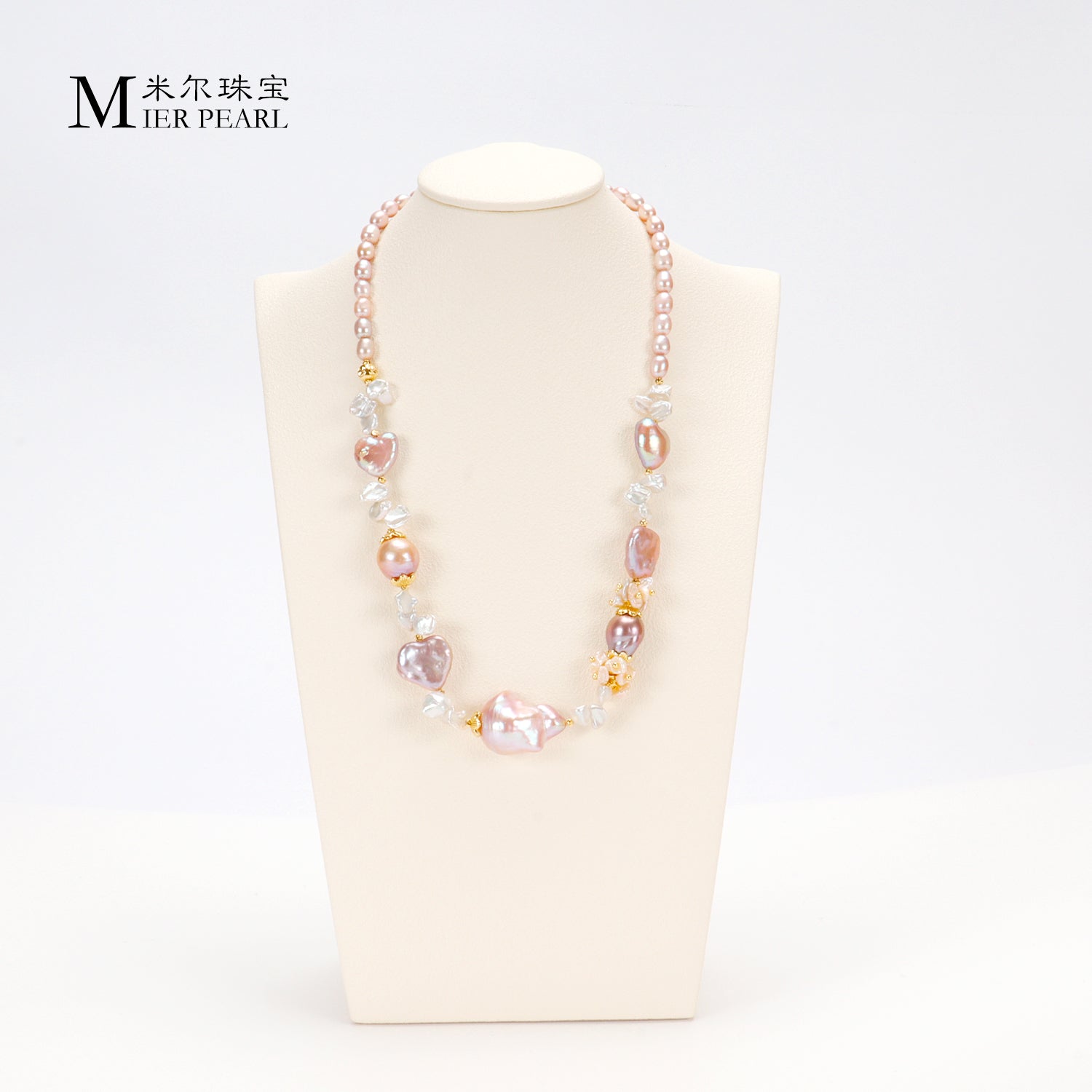 Recommend Natural freshwater white, pink, purple, various irregular Baroque pearl full bead necklaces suitable for women