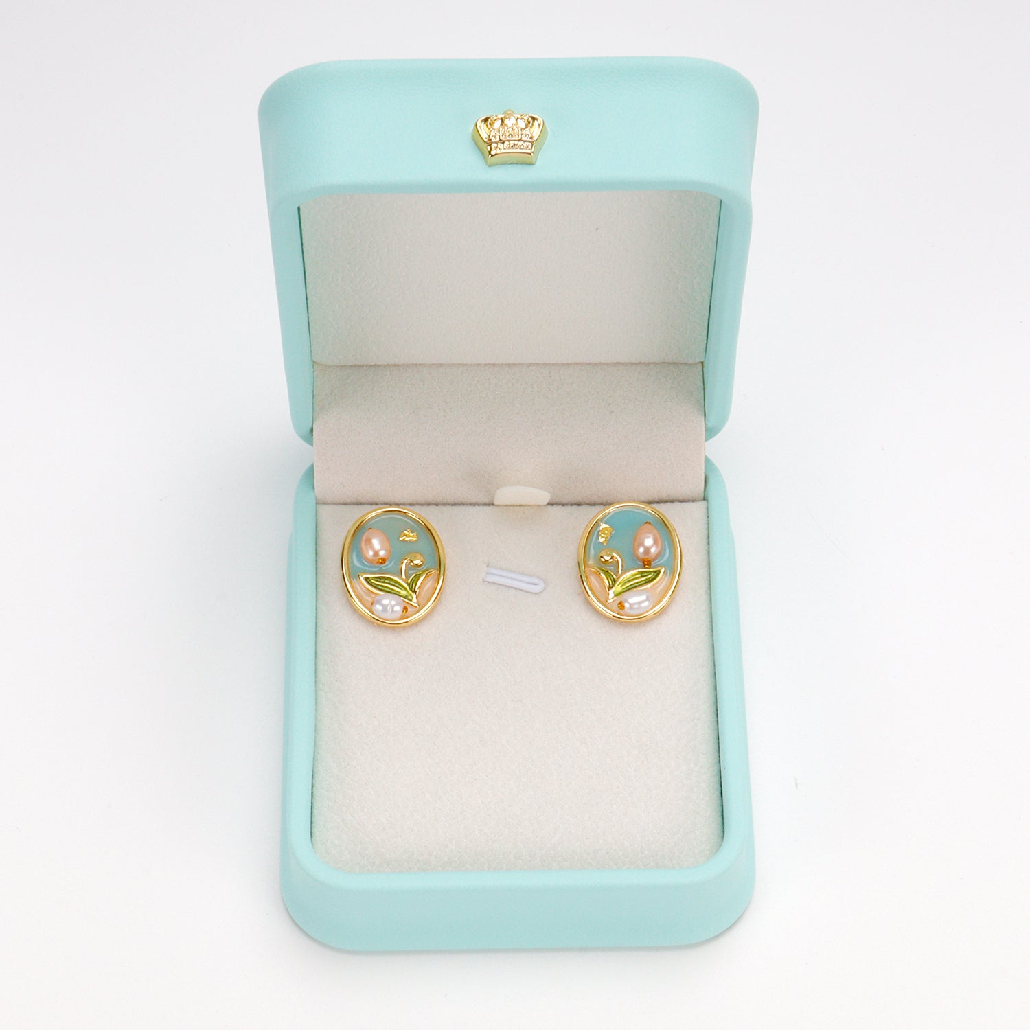 Trendy Jewelry Retro Baroque Natural Freshwater Pearl Stud Earring Earrings for Women Oval Oil Painting Flower Earrings Stud