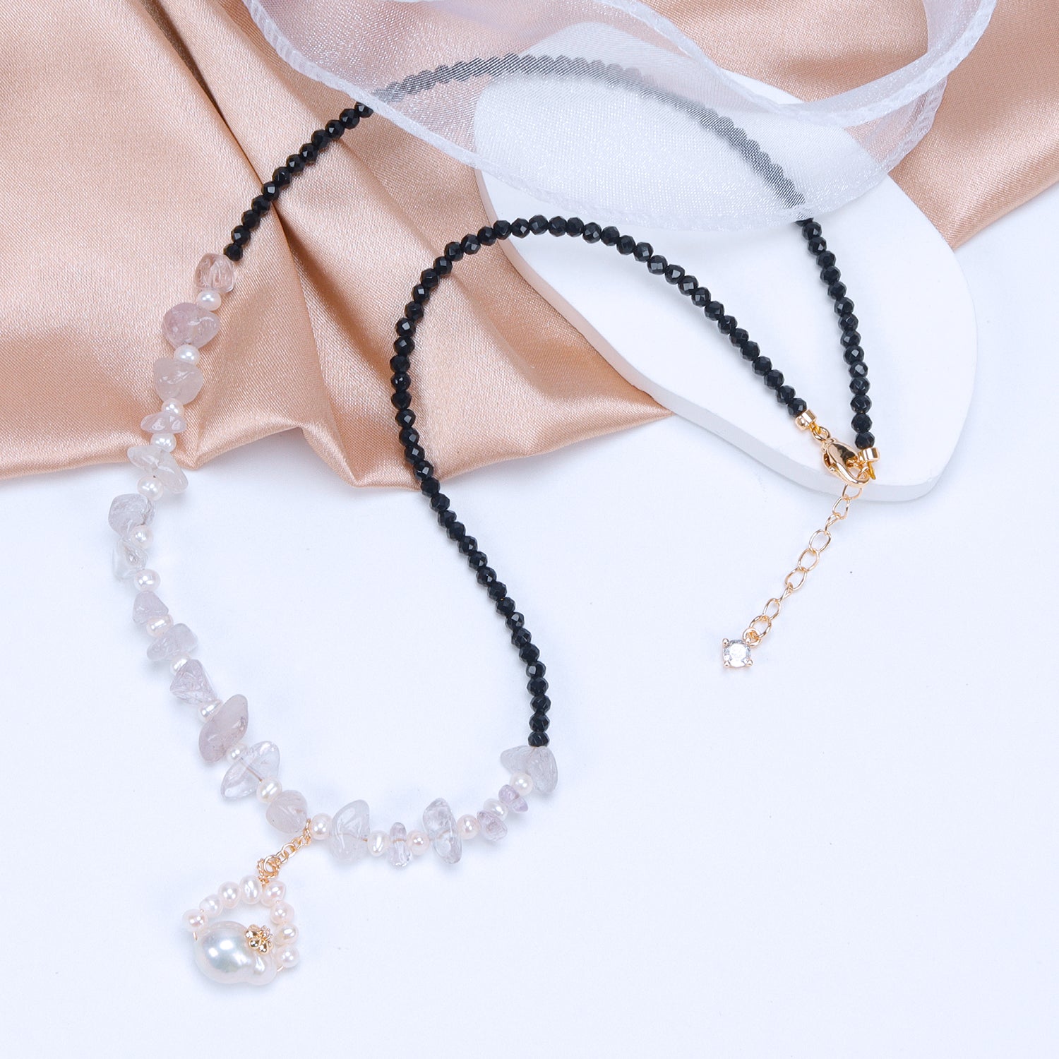 Best Price Natural Freshwater white Baroque pearl Irregular purple crystal Pendant Necklace Fashionable pearl necklace for Women