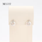 Good Quality Natural freshwater white button Baroque pearl earrings, S925 sterling silver queen earrings suitable for women