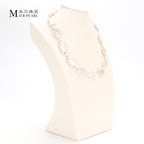 Good Quality Natural freshwater white square Baroque pearl necklace, fashionable and high-end necklace suitable for women