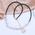 Best Price Natural Freshwater white Baroque pearl Irregular purple crystal Pendant Necklace Fashionable pearl necklace for Women