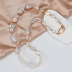 Fashion Natural Freshwater White Baroque Pearl Necklace, High-quality handmade double-layer necklace for women