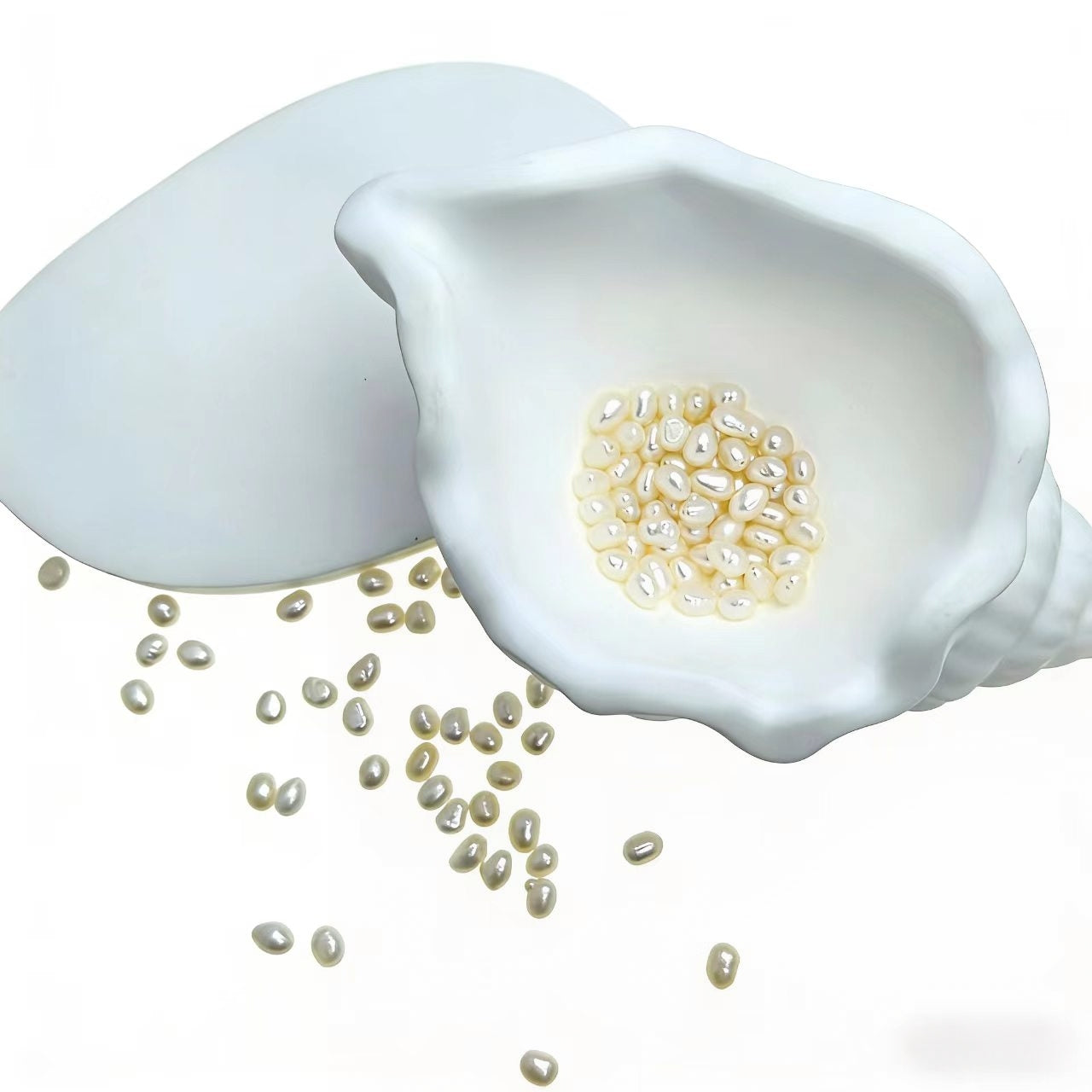 DIY Material Natural freshwater white rice shaped pearl loose beads 3-4mm,  AAA grade pearls