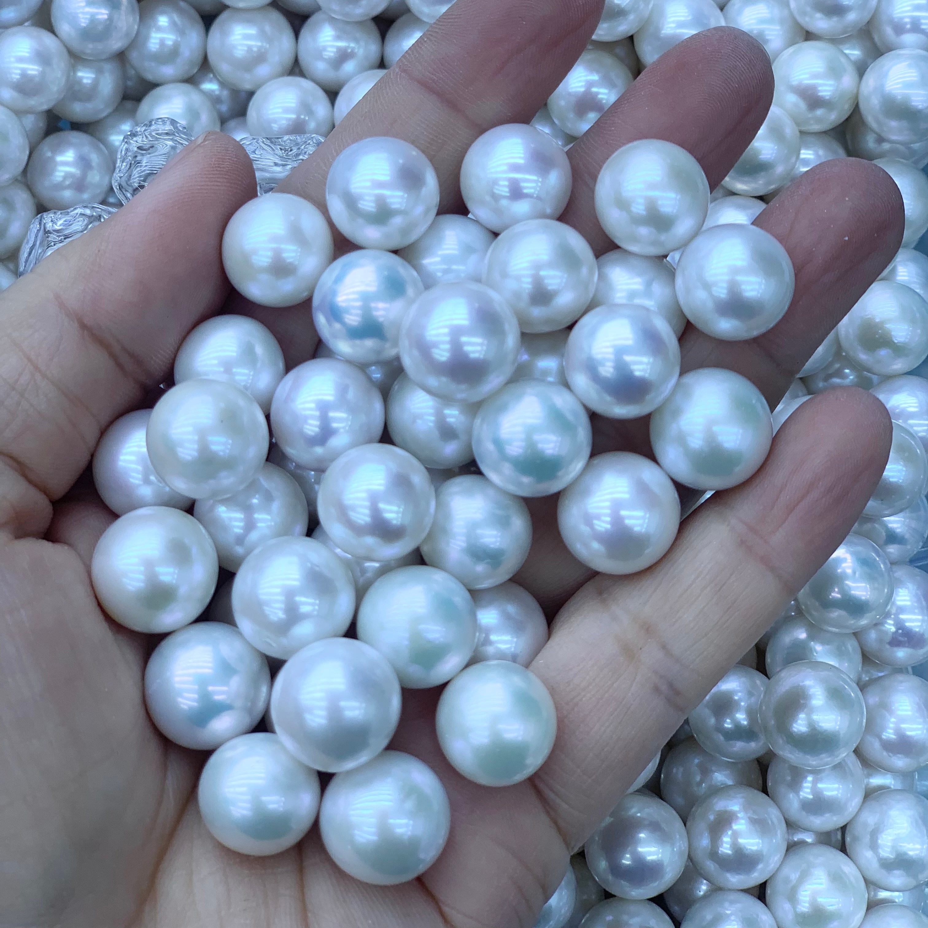 DIY Material Wholesale natural freshwater white round pearl loose beads, 10-11 12-13mm AAA grade pearls