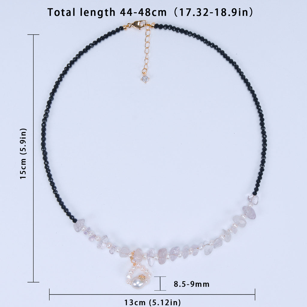 Best Price Natural Freshwater white Baroque pearl Irregular purple crystal Pendant Necklace Fashionable pearl necklace for Women