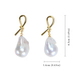 Recommend Asymmetry Irregular Freshwater Pearl White Big Baroque Pearl Earrings For Women Jewellery