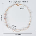 Fashion Natural Freshwater White Baroque Pearl Necklace, High-quality handmade double-layer necklace for women