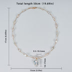 Top Fashion Natural Freshwater White Rice-shaped Pearl Baroque pendant Necklace. Fashionable pearl necklace for women