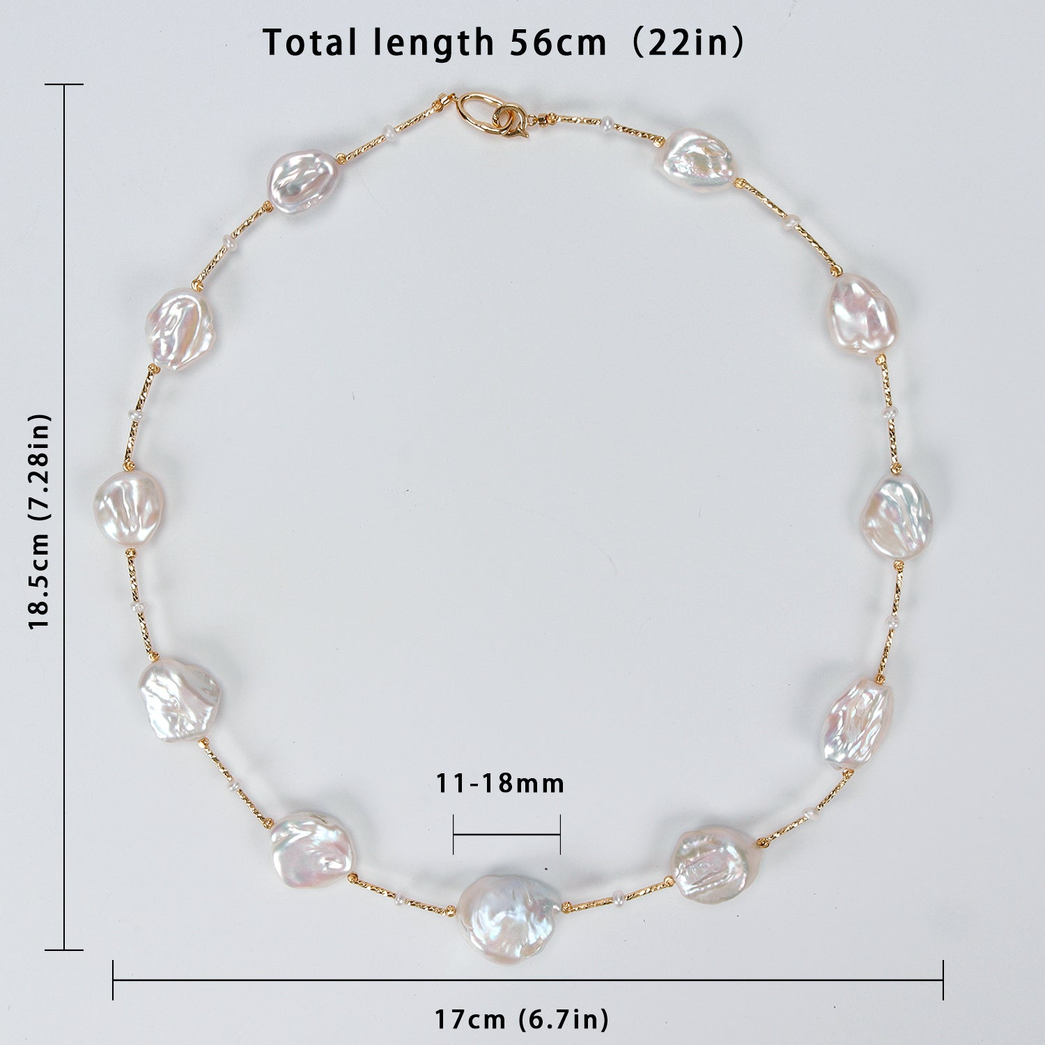 Panic Buying Natural Freshwater White large-sized petal-shaped Baroque Pearl Necklace High-end pearl necklace for women