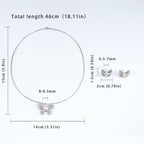 Natural freshwater white pearl butterfly pendant earring set, fashionable pearl set suitable for women