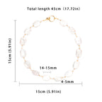 Good Quality Natural freshwater white square Baroque pearl necklace, fashionable and high-end necklace suitable for women