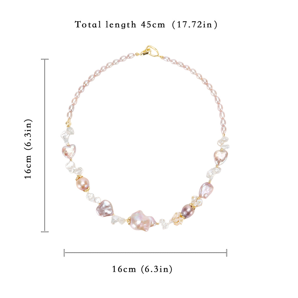 Recommend Natural freshwater white, pink, purple, various irregular Baroque pearl full bead necklaces suitable for women