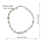Good Quality Beaded  Baroque Pearl Necklace Natural Freshwater Pearls Rectangle Shape Choker Necklaces For Women