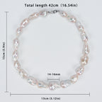 Good Quality Natural Freshwater white Irregular large Baroque Pearl bead Necklace, High-end pearl necklace for Women's jewelry
