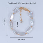 Recommend Natural Freshwater white square Baroque pearl Bracelet, Fashionable pearl bracelet for Women's jewelry