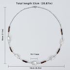 New Design Natural Freshwater White square Baroque Pearl Necklace, Fashionable natural gemstone necklace for women