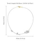 Favourite Natural Freshwater Rice Shaped Pearl Full Bead Necklace with Petals Baroque Pearl Fashion Necklace for Women