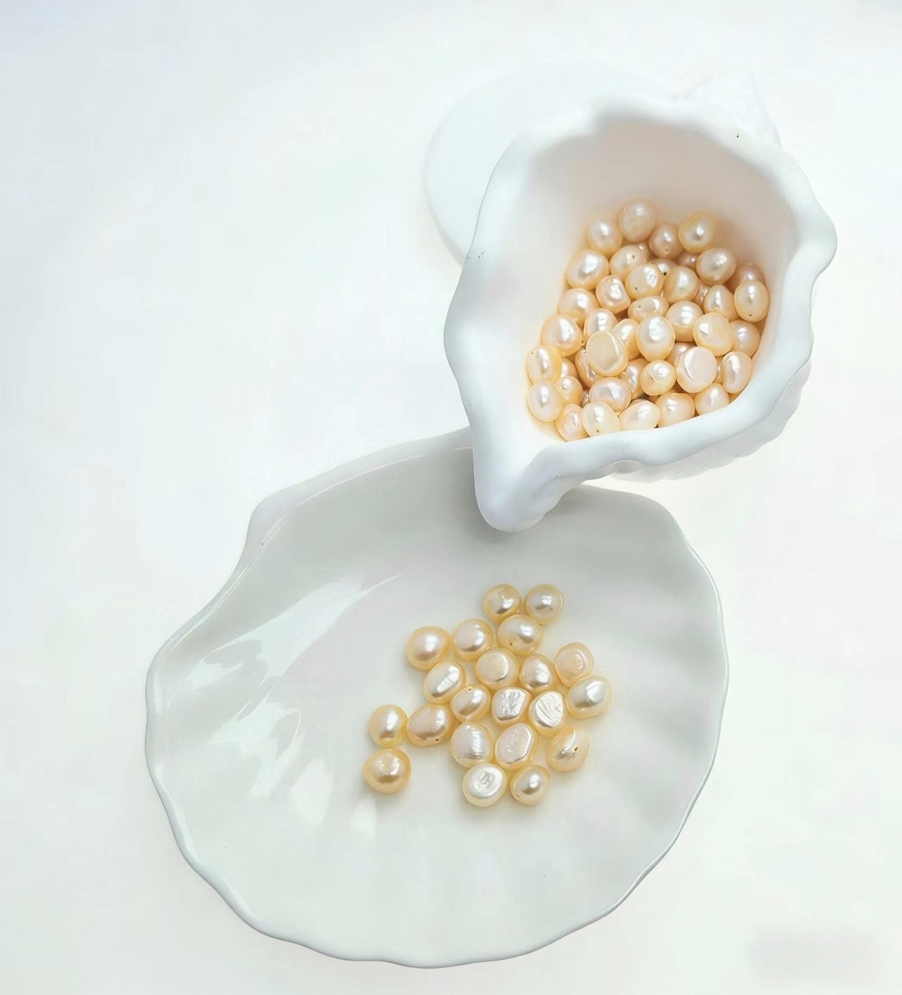 DIY Material Natural freshwater pink Baroque pearl loose beads, 7-8mm  AAA grade pearls with two sides shining horizontally