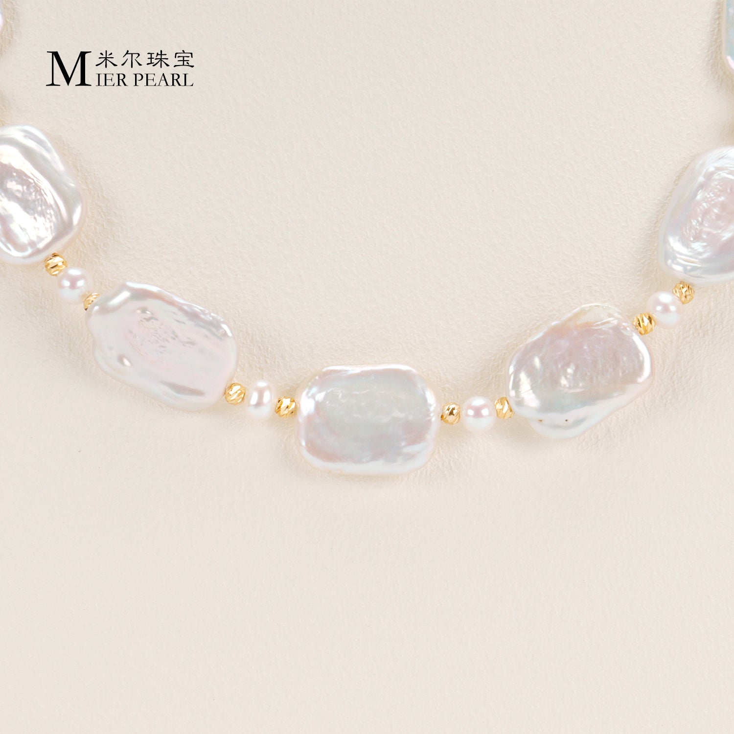 Good Quality Natural freshwater white square Baroque pearl necklace, fashionable and high-end necklace suitable for women