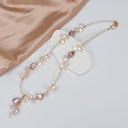 Natural Freshwater White Flower petal Purple Star Baroque Pearl Necklace, Hand-designed crafted pearl necklace for girls