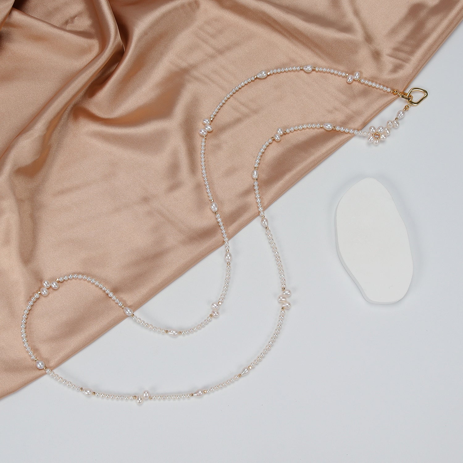Recommend Natural Freshwater White Pearl Necklace Sweater chain, Fashionable long sweater chain for women