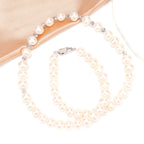Hot Sale Natural Freshwater white nearly circular pearl necklace, Fashionable and versatile S925 sterling silver chain for women